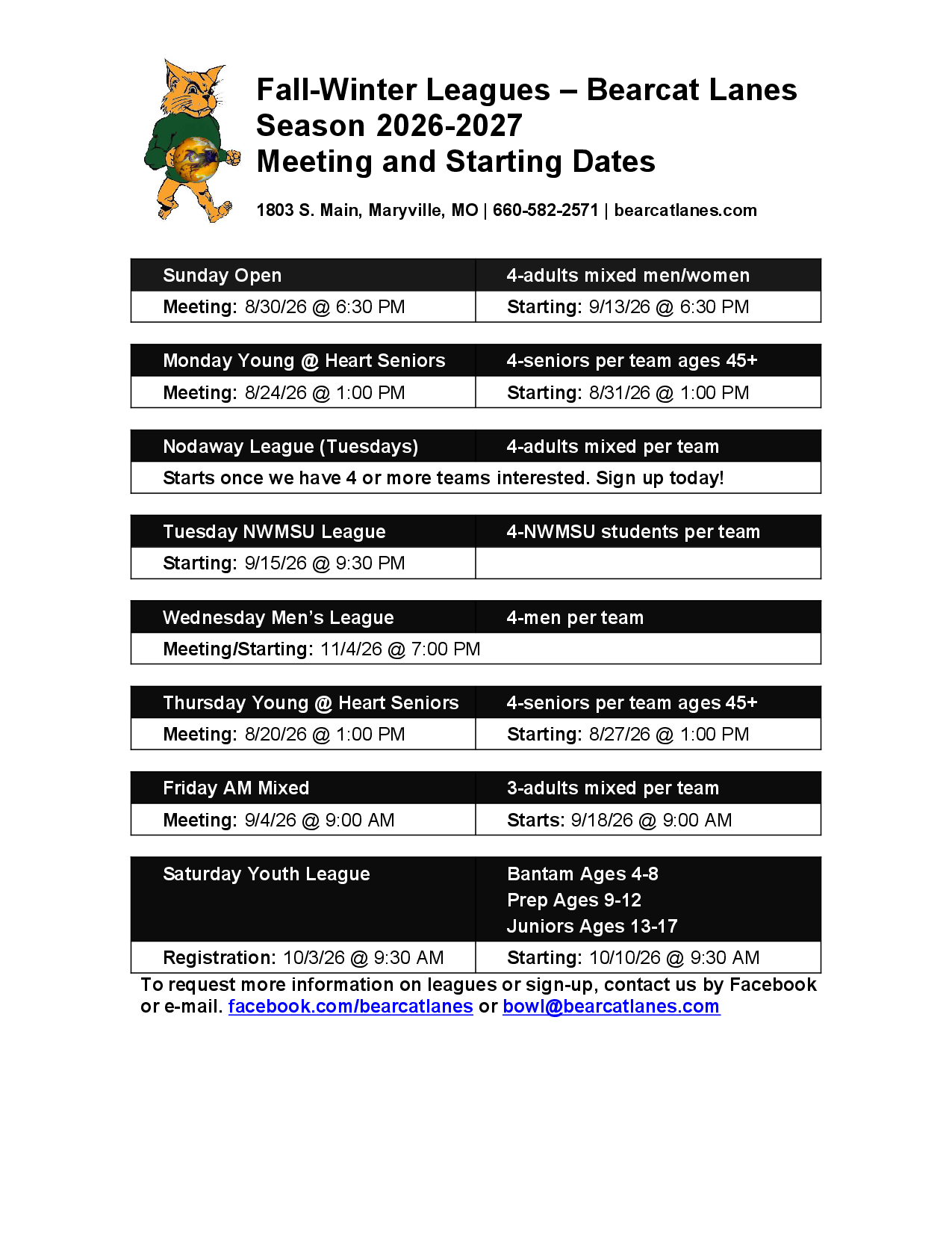 League Meetings and Starting Dates