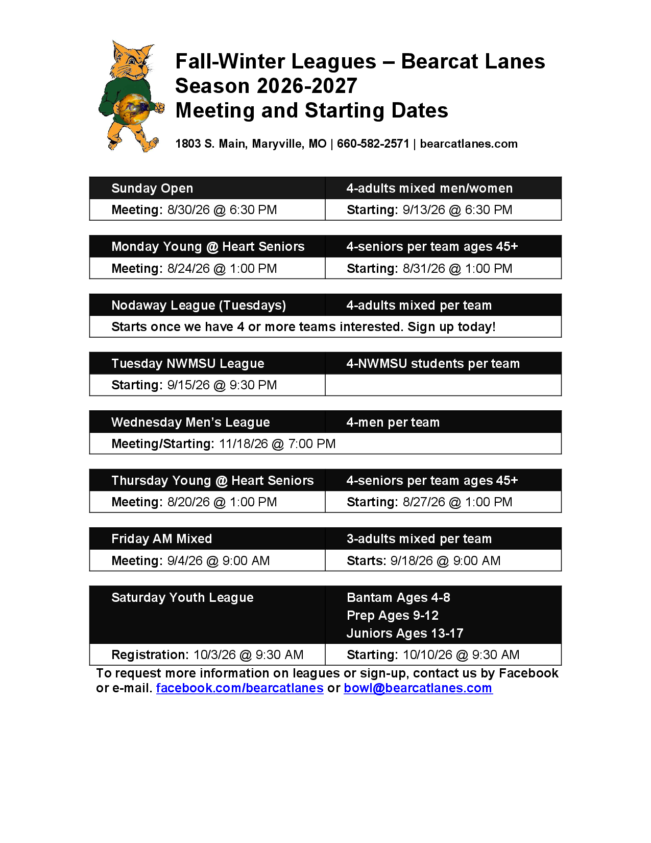 League Meetings and Starting Dates