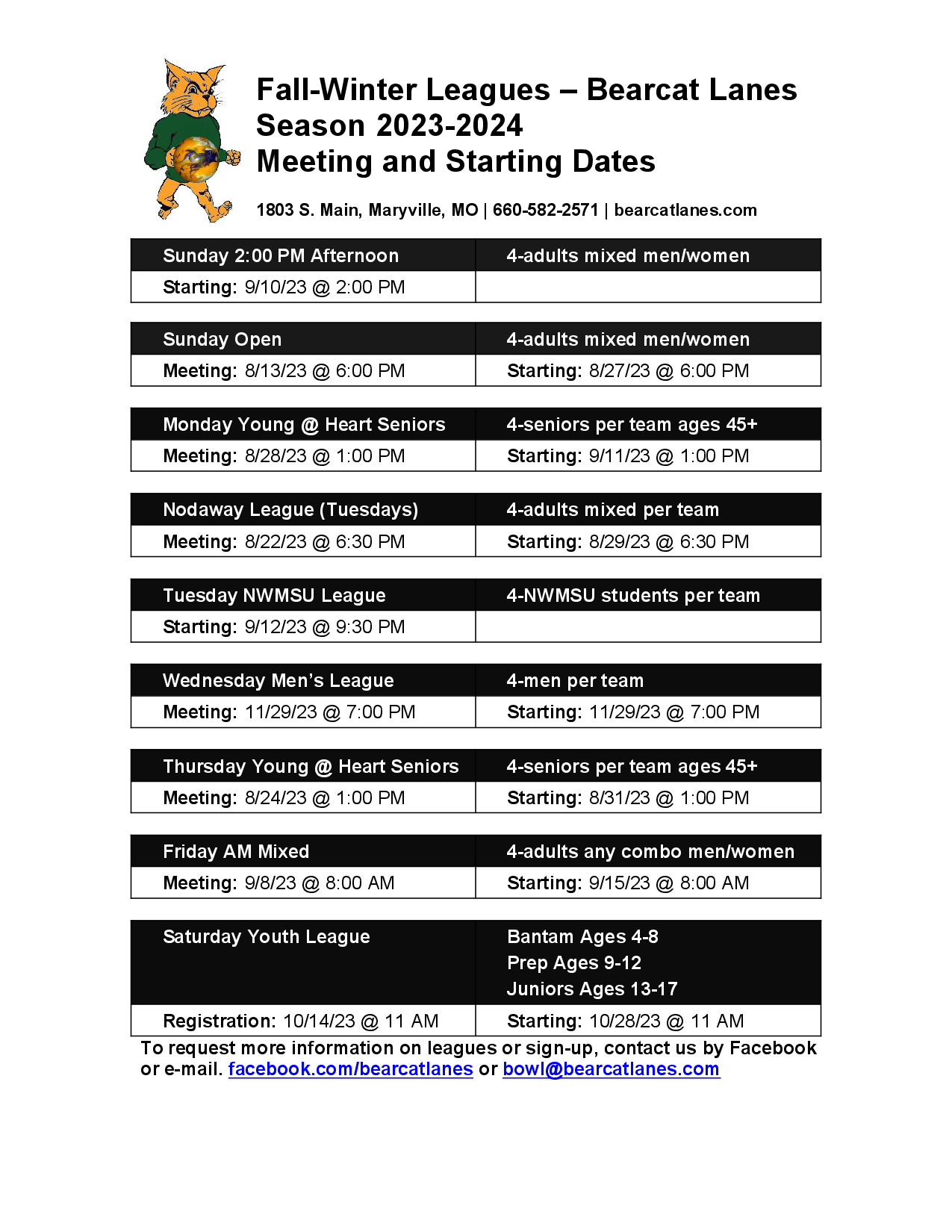 League Meetings and Starting Dates